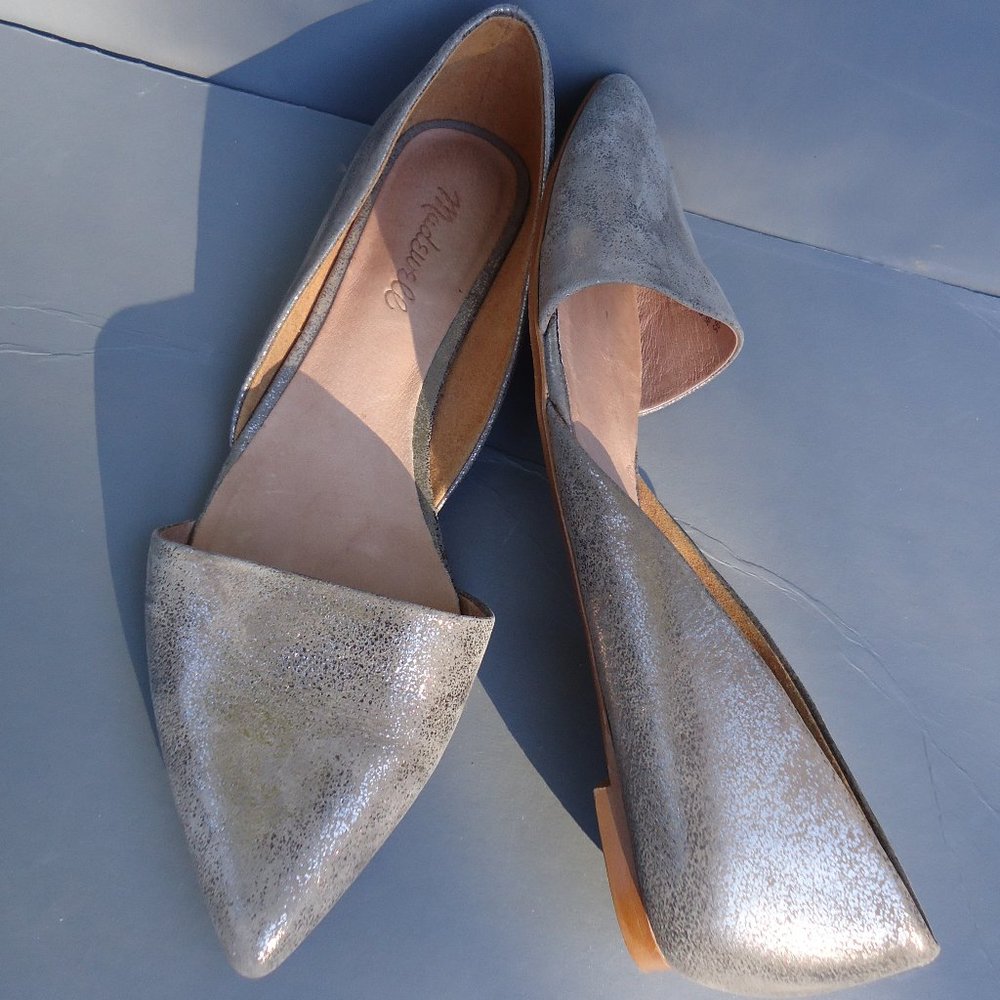 SIZE 8. MADEWELL D’Orsay The Lydia leather flat shoes.